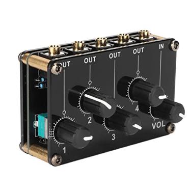 Imagem de Misturador passivo de 4 canais, misturador de linha estéreo de baixo ruído profissional de 4 canais para instrumento de mixagem, CD player, toca-fitas, computadores, telefones celulares, tablets