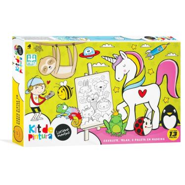 Kit De Pintura Dinos Jogo De Colorir Infantil Dinossauros Nig Brinquedos +  Cavalete Telas Pincel Tintas - Kit de Pintura Infantil - Magazine Luiza