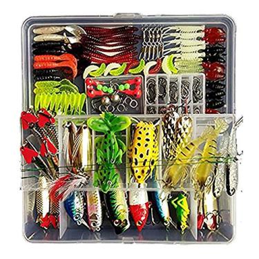 Imagem de Kits de iscas de pesca de água doce Topconceit, 180 peças de lotes de pesca de engate, rolo de lápis de pijama de neve para salmão de baixo de truta