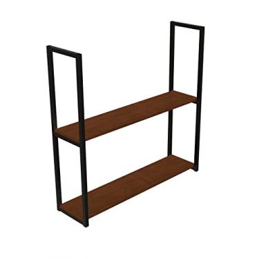 Imagem de Prateleira Industrial Com 2 Prateleiras 90x20 Avelã DIY Estilo Industrial Brasforma