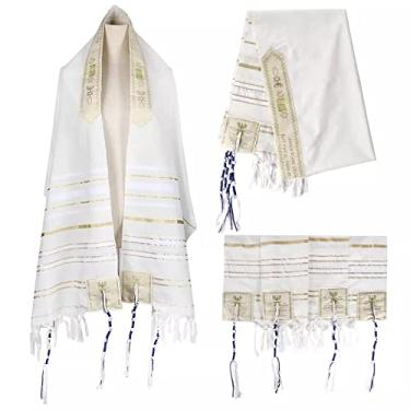 Imagem de Talit Messiânico branco 55 X 180 Cm - Original - De Israel
