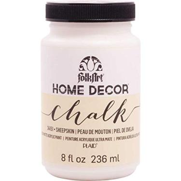 Imagem de Plaid Folkart Home Decor Chalk Paint 8 Oz-Sheep Skin, Synthetic Material, White, 236 ml (Pack of 1)