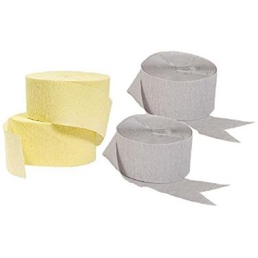 Imagem de Transmissores de papel crepe amarelo claro e cinza (2 rolos de cada cor), 30 m no total, feito nos EUA!