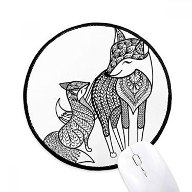 Imagem de DIYthinker Paint Fox Friend Company Mouse Pad Desktop Office Tapete redondo para computador