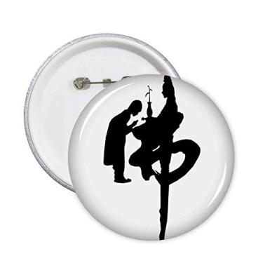 Imagem de Broche de Monge Guanyin Culture Religiion Customs Emblema de Botão Decoração 5 peças