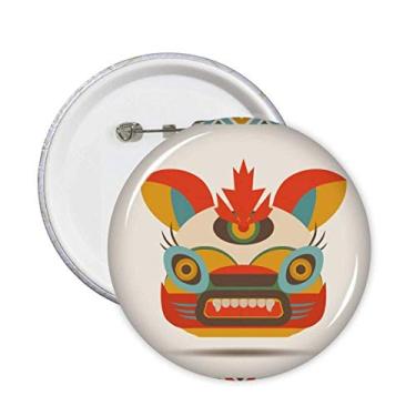 Imagem de Decoração de arte de monstro estilo chinês, alfinetes modernos, emblema, botões, 5 peças