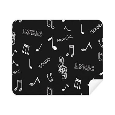 Imagem de DIYthinker White Music Lyrics And Notes Limpador de tela preto pano de limpeza 2 peças tecido de camurça