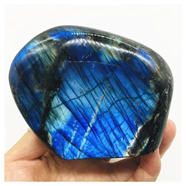 Imagem de JUIYU Pedra de cristal labradorita azul pedras preciosas cristais e pedras decoração presentes (cor: 555g)