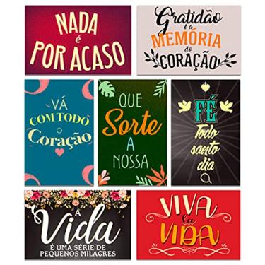 Imagem de Kit 7 Placas Decorativas Frases Motivacional Mdf 20x30 cm