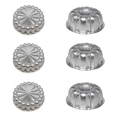 Imagem de Kit 6 Peças Mini Forma Bolo Pudim Torta Suíça Decorada C4