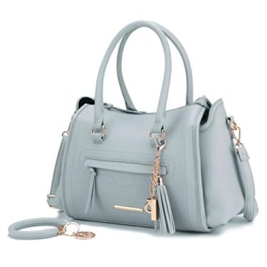 Imagem de MKF Bolsas de ombro para mulheres – Bolsa de bolso de couro PU, bolsa de pasta – Alça transversal, alça superior, Valeria Baby Blue