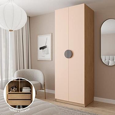 Imagem de Guarda-Roupa Modulado Joy com Gaveteiro CabeCasa MadeiraMadeira Salmão/Avena