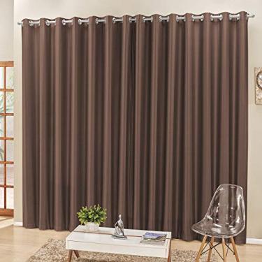 Imagem de Cortina 3 Mts Sala Quarto Escritório Semiblackout para Trilho Comum Tabaco