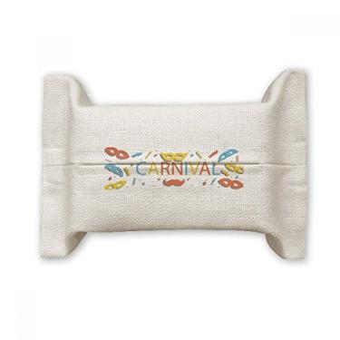 Imagem de Bolsa de linho de algodão com suporte de capa de papel para lenços faciais Happy Carnival of Venice