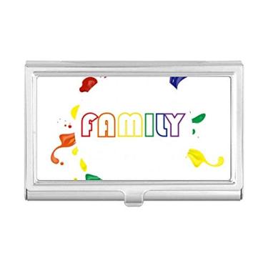 Imagem de LGBT Porta-cartões de visita com bandeira de arco-íris para família