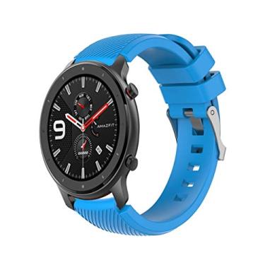 Imagem de Pulseiras NSmart compatíveis com Amazfit GTR 47MM / GTR 2 / GTR 2e / GTR 3 / GTR 4 (Azul rajado)
