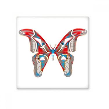 Imagem de Borboleta 3D em azulejo de cerâmica cor vermelha e azul decalque brilhante pedra adornada tijolo vitrificado