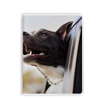 Imagem de Caderno de fotos de animais de cachorro preto, capa de goma para diário de capa macia