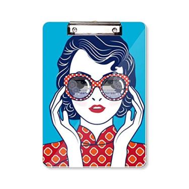 Imagem de Chinesa Cultura Azul Mulher Prancheta Pasta Bloco de Escrita Placa de Apoio A4
