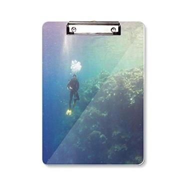 Imagem de Prancheta de prancheta para Mergulho na Água do Oceano Imagem Natureza Placa de apoio A4