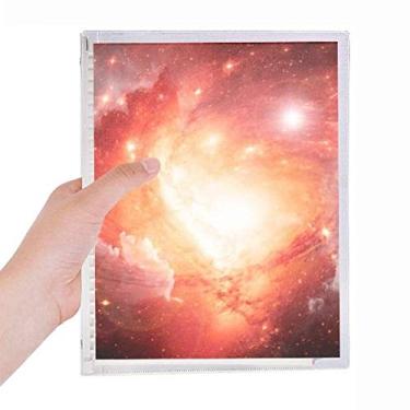 Imagem de Caderno com estampa de nebulosa rosa galáxia linda folha solta diário recarregável papelaria
