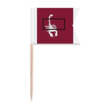 Imagem de Sinalizadores de palito de dente Scorpion Natural para caixa de insetos para festas, bolos, comidas de queijo