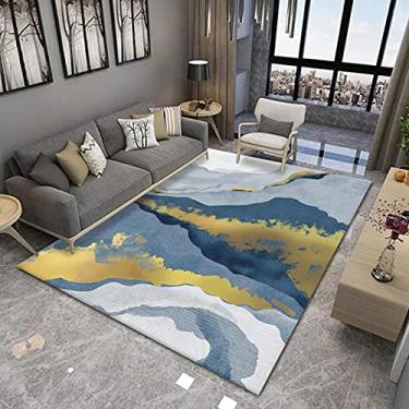 Imagem de jia cool Tapete contemporâneo estilo retrô abstrato para sala de estar, tapetes antiderrapantes para ambientes internos/externos, 200 x 299 cm, geométrico-193