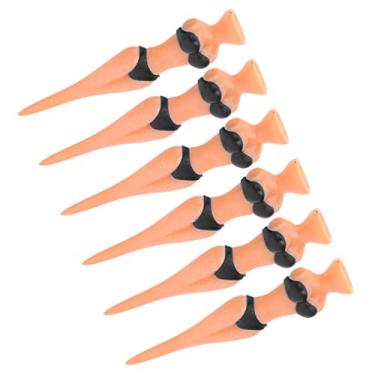 Imagem de Labuduo Camiseta de golfe de plástico, 6 peças de camisetas de golfe de plástico PE, durável, especialmente projetada e bonita para iniciantes em casa (preta)