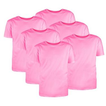Imagem de Kit Com 6 Camisetas Básicas Algodão Rosa Tamanho Gg - Mc Clothing