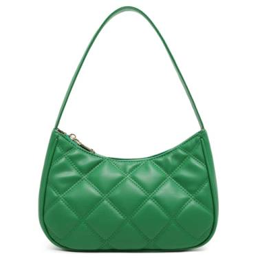 Imagem de CYHTWSDJ Bolsas de ombro para mulheres, linda bolsa Hobo Tote Mini Clutch com fecho de zíper, Verde B, Large