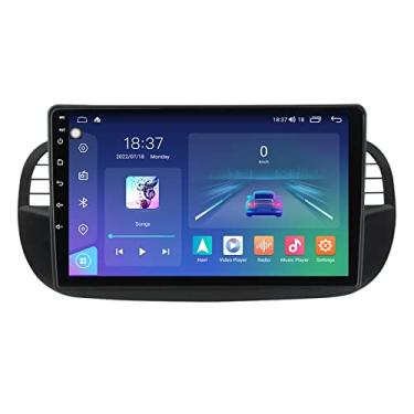 Imagem de Player de rádio estéreo de carro para 1din para Fiat 500 9,5 "2K Touch Screen Android 12 GPS Navigação DSP BT 5.1 suporta Android Auto/CarPlay Android Auto/SWC/Mirror Link,Black,M6Plus 128
