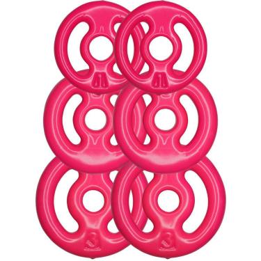 Imagem de Kit 12Kg em Anilhas Emborrachadas Rosa Pares de 1Kg 2Kg e 3Kg-Unissex