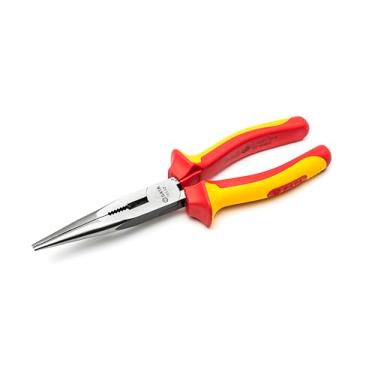 Imagem de SATA Alicate de corte lateral longo isolado VDE de 20 cm com corpo de aço cromo vanádio e alças antiderrapantes de material duplo - ST70132ST