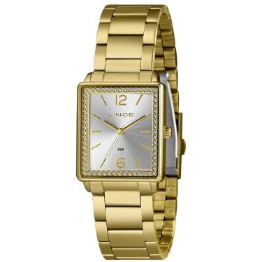 Imagem de Relógio LINCE feminino quadrado dourado LQG4737L28 S2KX
