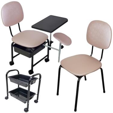 Imagem de Kit Cirandinha Manicure +Carrinho + Cadeira Cliente - Rosê