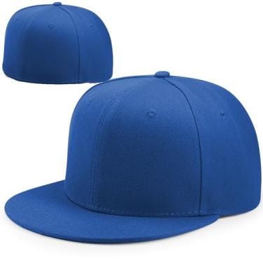 Imagem de YEKEYI Boné de beisebol com aba reta aba reta aba em branco topo alto moderno boné de beisebol em tom de leão chapéu de cowboy, Azul, 6 7/8