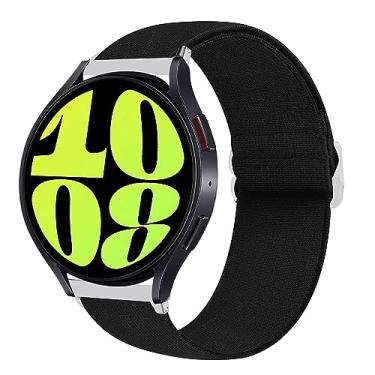 Imagem de Compatível com pulseira Galaxy Watch 6, Lamshaw Stretch Elastics Nylon ajustável, pulseira de substituição compatível com Galaxy Watch 6 de 40 mm/44 mm, Galaxy Watch 6 Classic 43mm/47mm Smartwatch, TPU