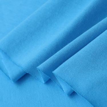 Imagem de Verão Algodão Malha Tecido Liso Roupas Bebê BJD Camiseta Manga Curta Moletom Fino (27 Azul Céu, 6 Quintal Pré-Corte)