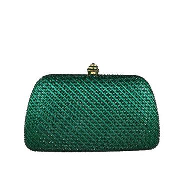 Imagem de Boutique De FGG Mini bolsas de mão de strass para mulheres, formal, bolsas e bolsas elegantes de casamento, bolsa clutch de cristal, Verde, Mini