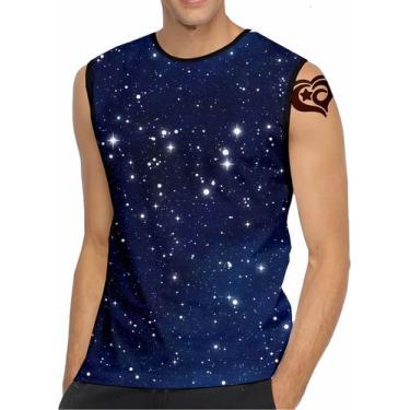 Imagem de Camiseta Regata Galaxia Masculina Espaço Azul - Alemark