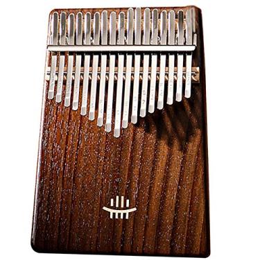 Imagem de Piano de polegar 17 teclas Kalimba, piano de dedo de bolso corpo de jacarandá, teclado de percussão de dedo com piano de martelo, piano Mbira para amantes de música (18 cm x 13 cm) pau-rosa B