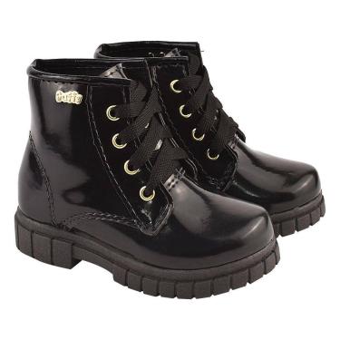 Imagem de Botinha Infantil Menina criança Coturno Feminino cano curto conforto 20 ao 27 Verniz