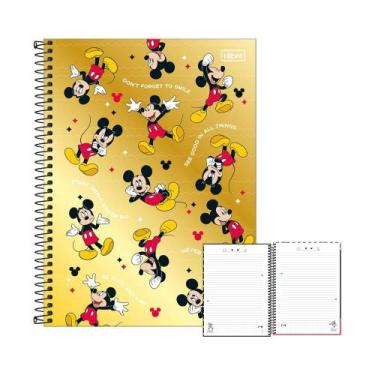 Imagem de Caderno 10 Matérias Mickey Mouse Dourado 160Fls Tilibra