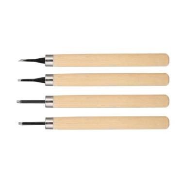 Imagem de Faca de escultura em madeira, 4 peças de cinzéis de entalhe, conjunto de ferramentas de entalhe manual para marcenaria, gravação em madeira, carimbos de borracha, projetos de artesanato (nº 2)