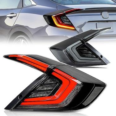 Imagem de ASVEGEN Conjunto de luz traseira de LED para Honda Civic Sedan 2016-2021 10ª geração sequencial de animação de inicialização de seta (não para Hatchback)