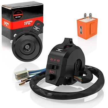 Imagem de 1PZ SR1-H01 Interruptor universal de seta de luz + relé de flash + buzina para motocicleta bicicleta de terra Honda KTM Suzuki Kawasaki Yamaha