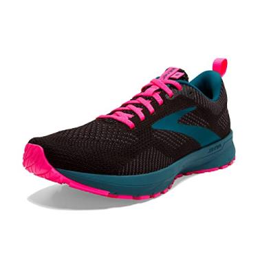 Imagem de Brooks Tênis de corrida feminino Revel 5 Neutral, Preto/azul/rosa, 34