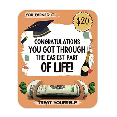 Imagem de Porta-dinheiro de formatura - Presentes de formatura, conjunto de porta-cartões de dinheiro, carteira de vale-presente, presente de graduação do ensino médio, clipe de dinheiro - Parabéns você passou