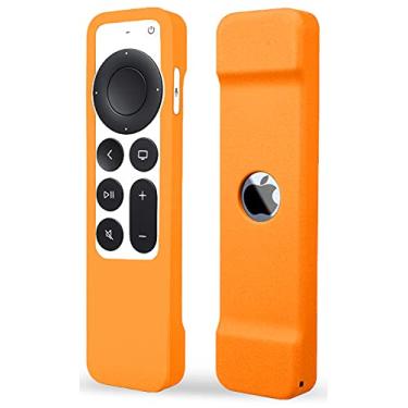 Imagem de TOKERSE Capa compatível com Apple TV 4K Siri Remote 2021 2022 - capa de silicone macio compatível com Apple TV 4K / HD Siri Remote Controller (2ª e 3ª geração) - Laranja