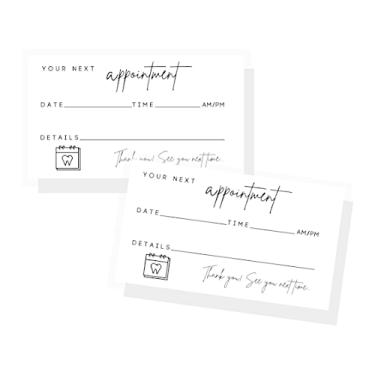 Imagem de Cartões de lembrete de consulta odontológica | Pacote com 50 | Clareamento dentário, consultório odontológico, lembrete do cliente, pacientes, dentista pediátrico, ortodontia, volume minimalista de 5